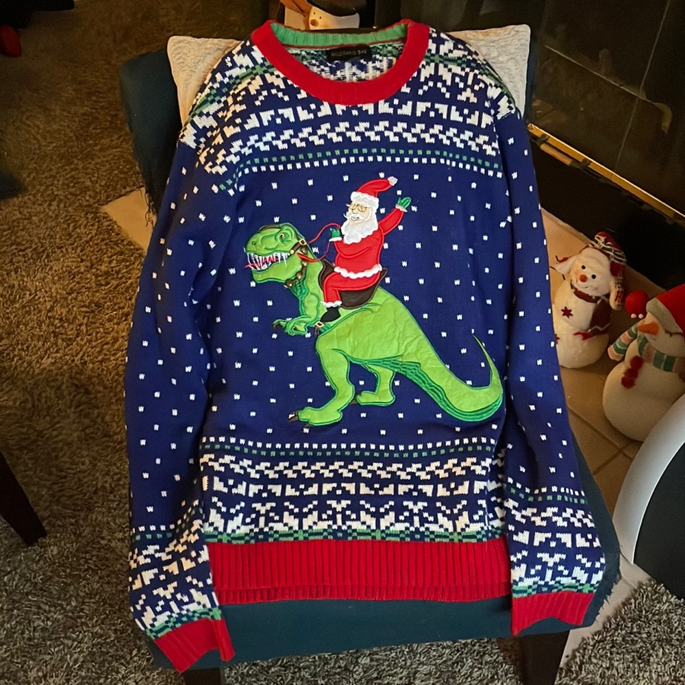 Dinosaur Christmas sweater